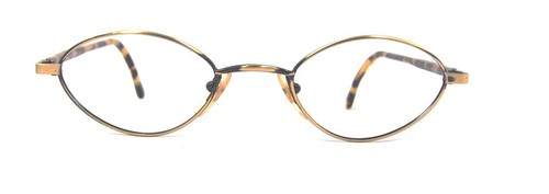 Women's Men's Club LA 113 Oval Diamond Metal Black Gold Eyeglasses 90s Italy NOS - Picture 9 of 10