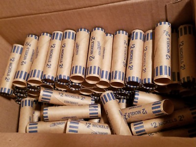 25 NICKELS Paper Coin Wrappers NICKEL $2 Coin Holders Sleeves Roll