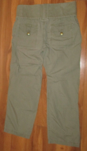 Liz Lange Maternity Underbelly Cotton Cropped Army Green Khaki Pant Size 4 Small - Picture 4 of 6