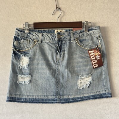 BRAND NEW Mudd Size Released Hem Distressed Denim Skirt