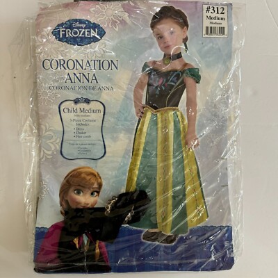 Frozen Princess Anna Coronation Dress Halloween Costume Child Medium | eBay