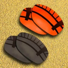 2 Pairs Polarized Lenses Replacement for-Oakley Pit Bull-Orange Red&Copper Brown