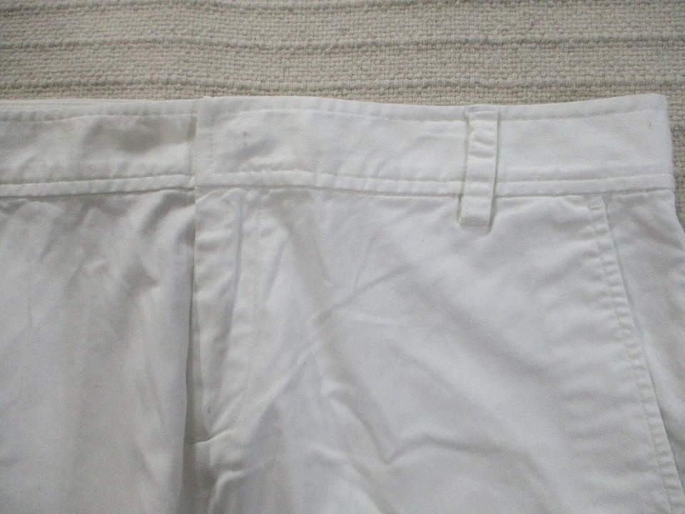 Chaps Womens Shorts 10P Petite White Chino Pockets Vented Button Zips Cotton - Image 2 of 4