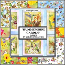 QUILTING TREASURES "HUMMINGBIRD GARDEN" BIRDS EGGS FLORAL FABRICS