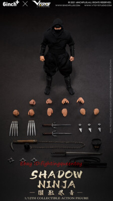 VTOYS X 6INCH+ Shadow Ninja SN001 Black Color 1/12 Scale Figure Model INSTOCK