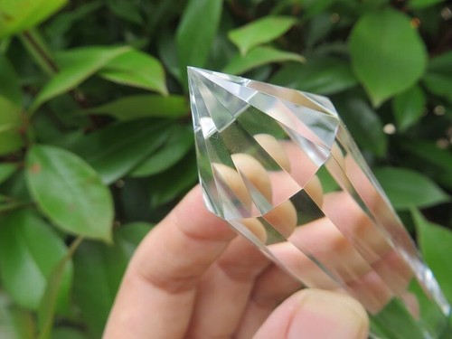 13 Sided Vogel Style Natural 99% Clear Quartz Crystal Wand DT Point 113.6g - Photo 7 sur 9
