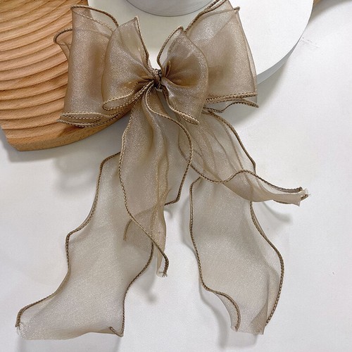 Cute Girl Bow Ribbon Hairpin Sweet Hair Clips Ponytail Holder Hair Accessories - Picture 14 of 22