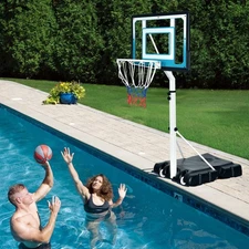 Adjustable 4.1-5.7FT Water Sports Basketball Hoop Backboard Swimming Pool Games