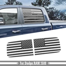 Carbon Rear Side Window American Flag Trim Decorate For Dodge Ram 1500 2019-2025