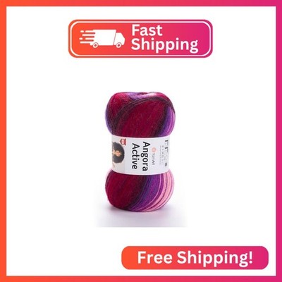 1 Skein YarnArt Angora Active Knitting Yarn, 25% Mohair 75% Acrylic, 100 g (3.5