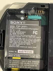 Sony PSP-3001 PlayStation Portable Black Console w/ Charger & New Battery Tested