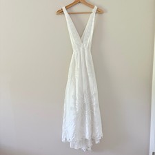Farm Rio Dress Richelieu Sleeveless Maxi XL Off White Eyelet Embroidered