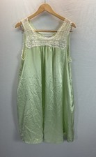Vintage Oscar De La Renta Nightgown Slip Women's L Mint Green Lace