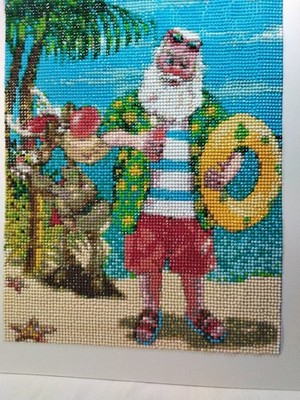 Diamond Dotz Santa on the Beach   9¾'' × 13¾''   Tropical Santa Art   Ready to...