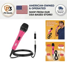 Dynamic Wired Microphone for Karaoke  Events - Lightweight  Durable in Pink