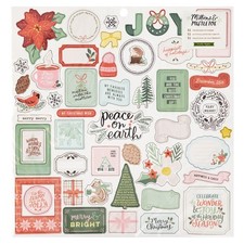 Mittens  Mistletoe Chipboard Stickers 12"X12" 51/Pkg-Icons  Phrase