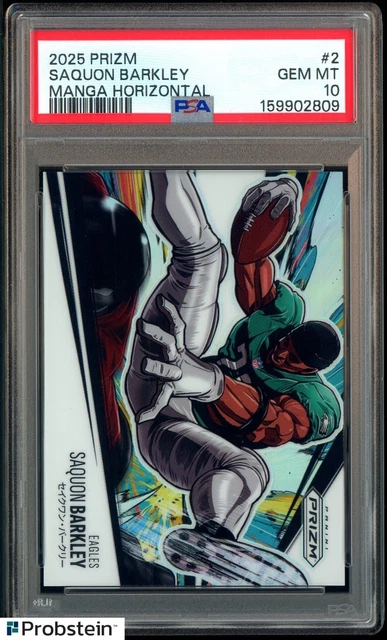 2025 Panini Prizm Manga Horizontal #2 Saquon Barkley Eagles SSP CASE HIT PSA 10