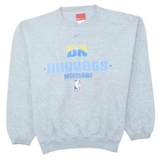 Reebok Men’s Grey Denver Nuggets Basketball Crew Neck Sweatshirt L