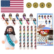 50 Pcs Mini Jesus Figures Jesus Loves You Christ Toys Little Christ Figures t...