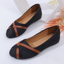 Ins Cross-straped Denim Loafers Fashion Lightweight Comfortable Flats Shoes For 