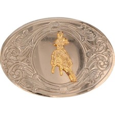 New Horse Rancher Rodeo Floral Western Cowboy Cowgirl NOS Vintage Belt Buckle