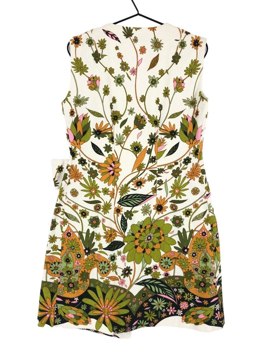 Vintage CAMILLA Of Copenhagen V-Neck Sleeveles Dress Women Size 40