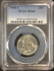 #F114   1948-S WASHINGTON QUARTER   PCGS MS64 (BU)