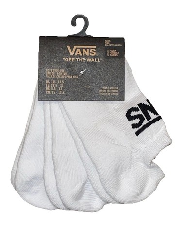 Vans Off The Wall Boys Socks, 3-Pack No Show Child’s 10-13.5 or Youth 1-6 NWT - Picture 6 of 6