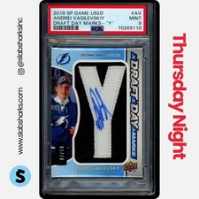 2019 SP GAME USED ANDREI VASILEVSKIY DRAFT DAY MARKS VETERAN AUTO /10 PSA 9