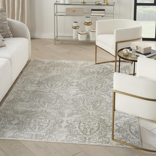 Iliana Modern Beige Grey 7'10" x 9'10" Area Rug, EasyCleaning, Non Shedding, ...