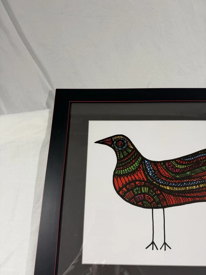 Vintage Carlos Paez Vilaro Impressão Personalizada Emoldurada e Assinada Arte de Pássaro Vermelho Uruguai - Imagem 2 de 4