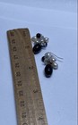 14K Yellow Gold Onyx & Freshwater Pearl Cluster Dangle Earrings Stamped 999 6.1g — photo 6