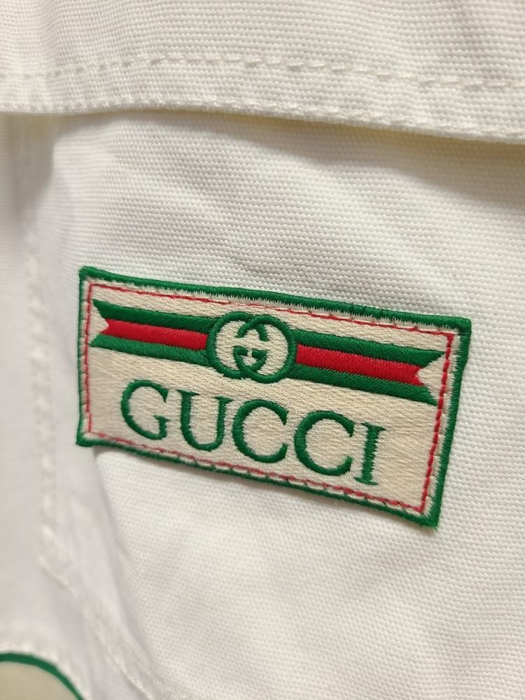 Gucci White Label Banded Logo Windbreaker Jacket - SKU 44 | eBay Gucci White Label Banded Logo Windbreaker Jacket - SKU 44 | eBay
