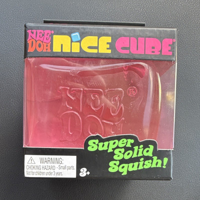 NeeDoh Nice Cube Super Solid Squish Tactile Squeeze Toy Pink 26005HY