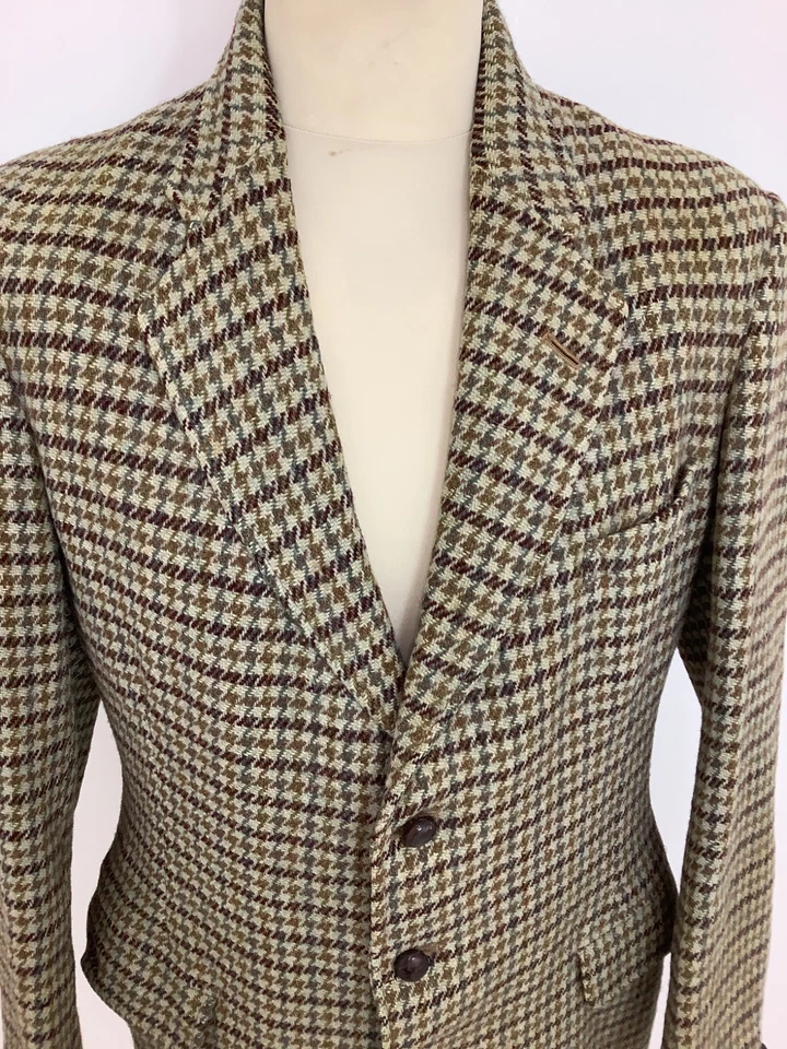 Vintage 1930's Harris Tweed blazer antique Dale Clothes dogtooth wool jacket #V1 - Image 4 of 4
