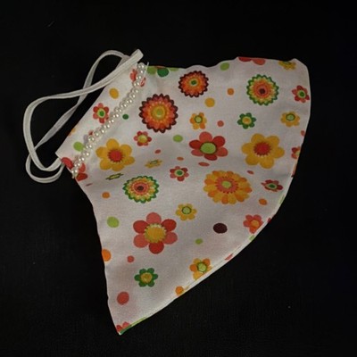 Floral Eyemask Adjustable White Yellow Orange Green Decorative Costume Mask