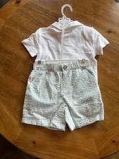 NWT TOMMY BAHAMA White Pique Polo Blue And White Gingham Shorts Boys 4T