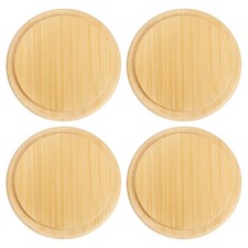 4Pcs Bamboo Cup Lid 3.58 Inch, Cup Cover Coffee Mug Cover Tea Glass Cup Lid