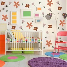 Cute Flower Wall Decals,Boho Peel and Stick Floral Kids Room Decor,Removable ...