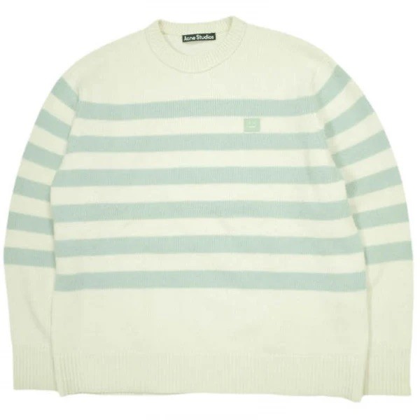 トップス Acne Studios Striped Face Patch Sweater Acne Studios Unisex Acne Studios Striped Face Patch Sweater 100