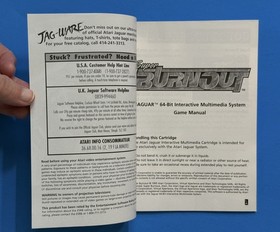 Super Burnout   --  ATARI Jaguar Instruction Manual Booklet Only, NO GAME