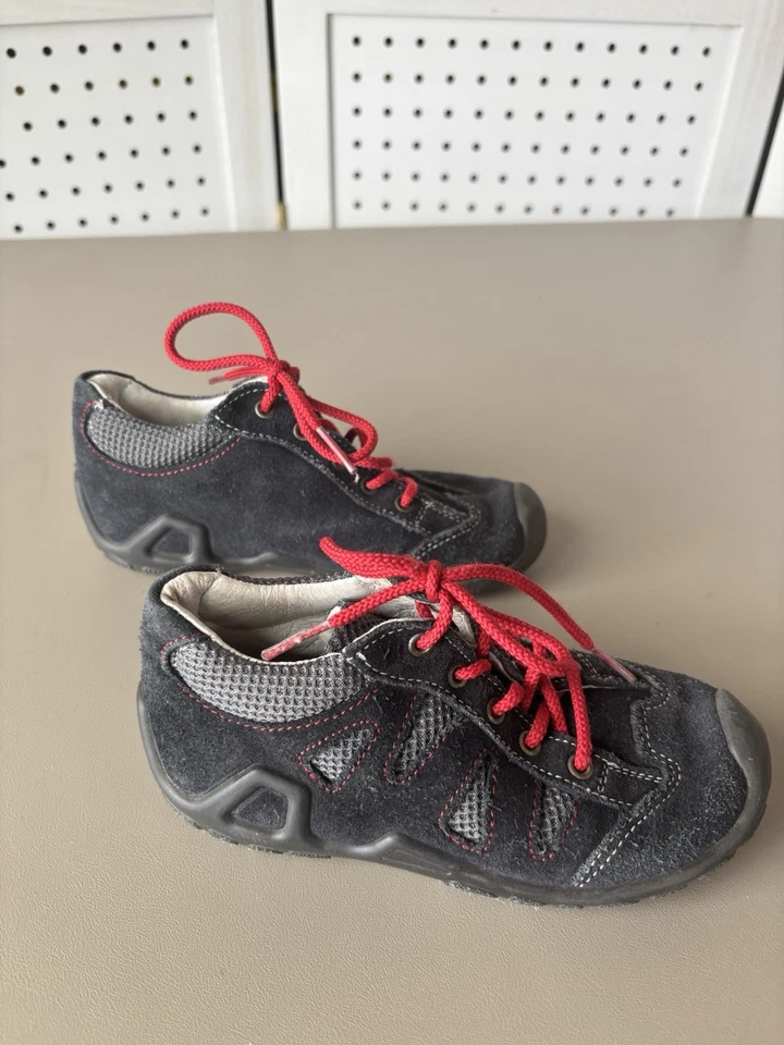 Pepino от Ricosta синий красный кожаный шнурует вверх повседневные туфли детей 26 / США 9,5 ребенка ясельного возраста - Изображение 3 из 4