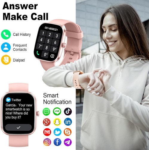 Smart Watch, 2025 HD 1.91" Smartwatch for Men Women with Answer/Make Calls,Pink - 第 4/6 張圖片