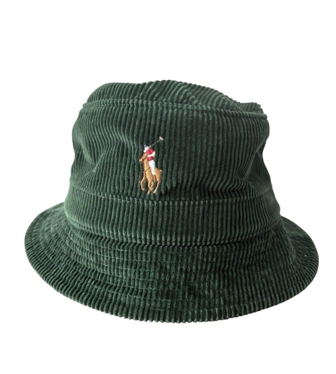 POLO RALPH LAUREN Men's Green Corduroy Bucket Hat Size L/XL Small