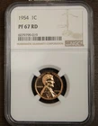 1954 Lincoln Cent NGC PF 67 RD........Lot 6571