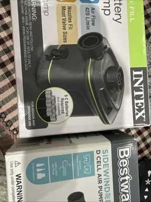 Intex Quick Fill Battery Operated One Pump & Bestway Sidewinder D Cell Air Pump