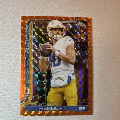 2025 Topps chrome Justin Herbert orange geometric refractor #/25 chargers