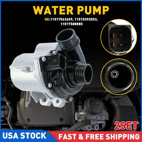 2SET Electric Water Pump for BMW 135i 335i 535i 640i 740i X1-X6 2007-16 ...