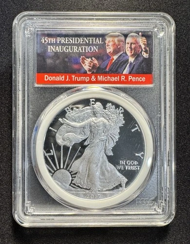 2017-W American Silver Eagle Proof $1 PCGS PR70 DCAM FIRST STRIKE Donald Trump
