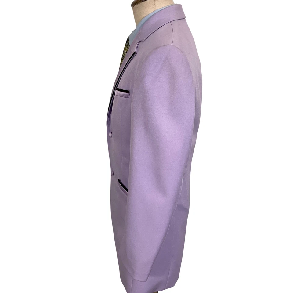 Andrew Fezza Fusion Tuxedo Blazer Mens 36L Purple Formal Prom Jacket Washable - Image 3 of 4